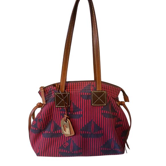 Dooney & Bourke Satchel Bag Women's Printed Boat Pinstriped Shoulder Nautical